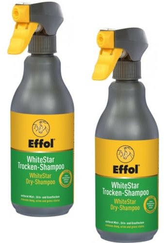 RL24 - Trocken-Shampoo WhiteStar | Pferdeshampoo | Haarewaschen ohne Wasser & spülen | entfernt Mist-, Urin- & Grasflecken | Mähnenshampoo für Pferde | Pferdepflege | 2 x 500 ml (2er Set)