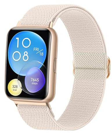 TUCOMO Elastische Nylon Armband Kompatibel mit Huawei Watch Fit 2 Active/Elegant/Classic,Loop Dehnbare Ersatzband für Huawei Watch Fit 2 Herren Damen