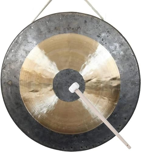 Tam Tam Gong Holz Chau Gong mit Holztrommelstöcken und traditionellem, chinesischem Chau Gong, Schlagzeuger Feng Shui Gongs für großes Lied(50cm)