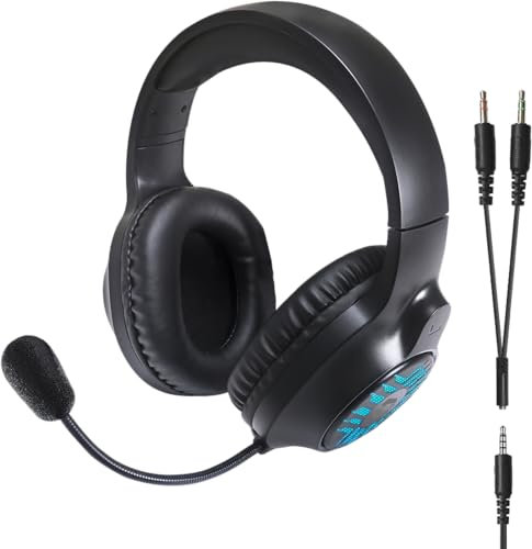 Speedlink Tyron - iluminación RGB Auriculares Gaming con Cable y Micrófono Volteable, Jack de 3,5 mm, Adaptador en Y, para PC PS4/PS5/Xbox Series X/S/Switch, Negro