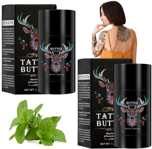 2 Stück Tattoo Creme Tattoo Butter, Tattoo Aftercare Butter, Natürliche Tattoo Pflegecreme,Tattoo Balm Cream,Verstärkt Tattoo Farben,Natürliche Feuchtigkeitscreme,Schützt Neue Tattoos