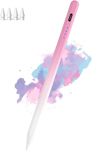 Stift Pen für iPad Apple (2018–2023), Kenkor Tablet für Pad Stift mit Palm-Ablehnung, Neigungssensitivitä, Active Stylus Pencil Kompatibel mit iPad 6/7/8/9/10, Pro 11/12,9, Mini 5/6, Air3/4/5 - Pink