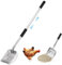 Chicken Poop Scooper 16-32in Dehnbares schnelles Sieben Metall Chicken Coop Scooper mit großem Schaufel gepolstert Grip ohne Biegung abnehmbarer Hundekatze Müllschaufel, Metallstreu Scoop Scoop