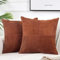 Bettschlange Kissenbezug 40 x 40 cm, 2er Set Kordsamt Kissenbezüge, Kissenhülle Dekokissenbezug Zierkissenbezug Dekokissen Sofakissen für Sofa Schlafzimmer Wohnzimmer Balkon Sessel,Rotbraun