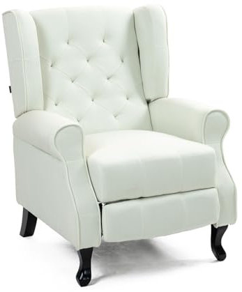 WeHome - Poltrona Relax Reclinabile Con Seduta Ergonomica In Tessuto, Poltrona Letto, Schienale Regolabile, Poltrona Reclinabile Per Arredo Salotto, Soggiorno e Ufficio (Patchwork, Patchwork Bianca)