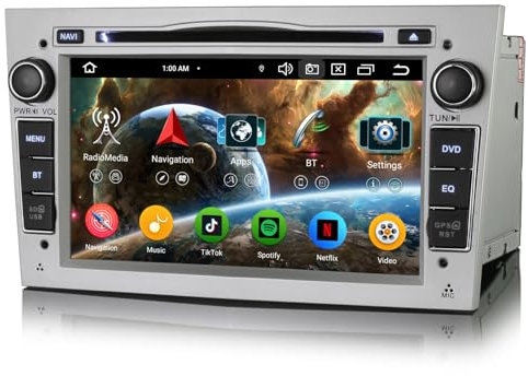 GONFEN 8 Núcleos 4GB+64GB Android 13 Radio de Coche con Bluetooth para Opel Astra H Corsa D Zafira B Combo Meriva Vivaro Signum con Carplay Android Auto GPS Sat WiFi 4G Dab+ Canbus RDS OBD2 DSP DVD