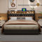 Liuyoyo - Cama de almacenamiento elevador, marco de cama con plataforma acolchada, cabecera de tela moderna queen, marco de cama Queen Size con espacio de almacenamiento (180 x 200 cm)