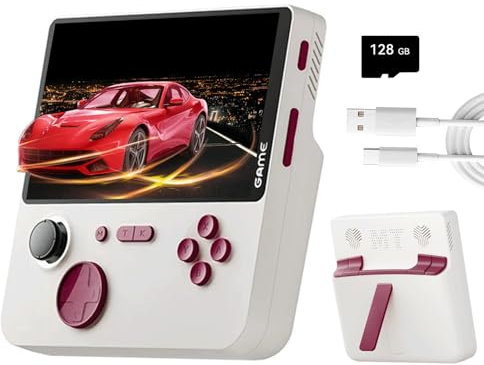NULA E5 Retro Handheld Spielkonsole mit 20.000 Spielen/128G TF-Karte Linux System Support 13 Simulatoren 5-Zoll-IPS-HD-Bildschirm Tragbare Pocket Arcade Videospielkonsole