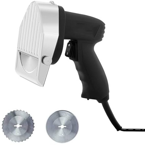 WaaYb 80W Portable Kebab Slicer Shawarma Cutter, 0-8Mm Adjustable Thickness Kebab Cutting Knife Machine with 2 Blades and 2 Batteries, Cordless Electric Gyro Knife for Turkish Kebab Lamb Turkey