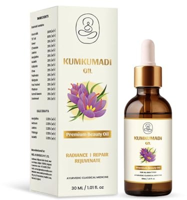 Neel Ayurvedics Kumkumadi Hautpflegeöl - 30 ml, Feuchtigkeitsspendend, Gesichtsöl für alle Hauttypen mit Saffran, Ziegenmilch und Sesamöl