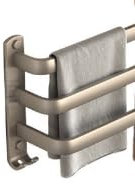 CHUENKUK Lot de 2 Porte Serviette sans Percage, Porte Serviette Mural 40 x 25 cm, Accroche Serviette 3 étages pour Salle de Bain, Cuisine (Aluminium)