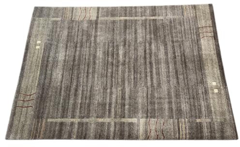 Indo Nepal Handgeknüpft Naturfarben Wolle Teppich Grau 170X240 cm IN2024