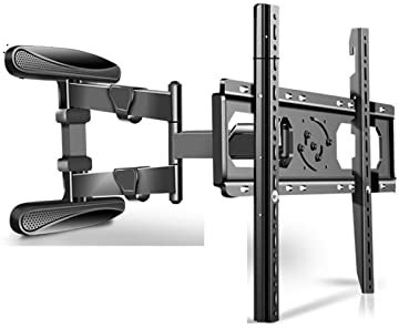WOTZOV Modern Corner TV Stand Wall Mounted TV Mounting Rack Horizontal And Vertical Rotation 90° Lcd TVs Rack Office Conference Room Ultra-Thin Display Bracket Heavy-Duty Extens