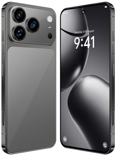 I17 Pro Max Telefono Cellulare 5G Sbloccato Android 15 Telefono Dual SIM Smartphone Con Fotocamera Da 108 MP E 78 MP Batteria Da 8000 MAh Standby 16 GB E 1 TB Smartphone A 10 Core,Black-7.3 Inch
