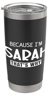 Sarah Personalisierte Geburtstagsidee Mädchen Frauen Name Sarah Doppelwandiger Edelstahl-Thermobecher