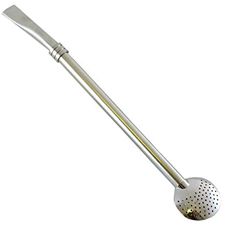 Dodlo – Mate Straw Bombilla Bomba with Cooling Ring for mate tea, Yerba Mate and other Beverages | Stainless Steel | Stainless Steel | 19 cm Length