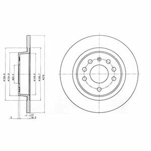 DELPHI 2x Bremsscheibe Hinten Ø278mm Höhe: 41,5mm Dicke: 12mm voll BG3731C