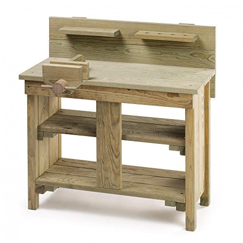 Erzi 10049 Werkbank Outdoor aus Holz für Kinder zum Spielen im Garten, Rollenspiele