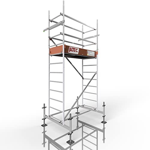 ALTEC Rollfix® 1.0 400 | 4m AH | hvst. Fußplatten | Standardtraverse | Made in Germany | TÜV | belastbar 200kg/m² | Alu | Norm - DIN EN 1004-1 | Baugerüst | Fahrgerüst