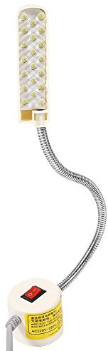 Nähmaschinenleuchte LED Arbeits Schwanenhalslampe mit magnetischer Montagebasis Flexibler Schalter AC 220-250V für Zuhause, Nähmaschine, Studio, Drehmaschinen, Bohrmaschinen, Werkbänke(20 Leds)