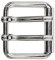 FRONHOFER Gürtelschnalle 4 cm Dopppeldornschnalle Stahlschnalle bruchfest silber glänzend, Größe:One Size, Farbe:Silber