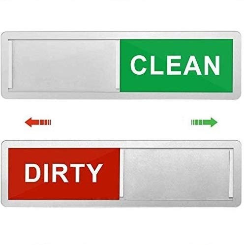 BUZIFU Dishwasher Sign Dishwasher Magnet Clean Dirty Sign Sliding Indicator Sign Non-scratching Magnet And Adhesive Stickers for All Dishwashers, Reminder Tells Whether Dishes Are Clean or Dirty