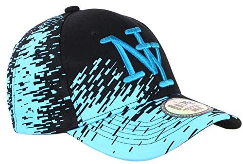 Cap NY, schwarz, Tags, Himmelblau, City Fashion Baseball Noryk – Unisex, blau, Einheitsgröße
