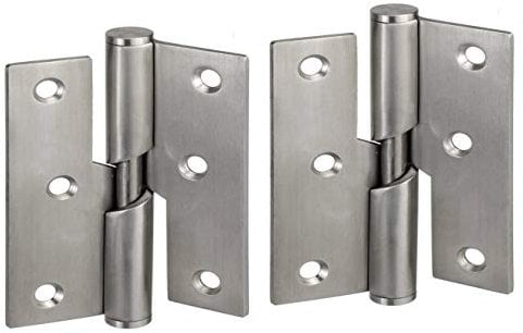 Pair of 76mm Rising Butt Handed Lift Off Door Hinges Stainless Steel (Right)
