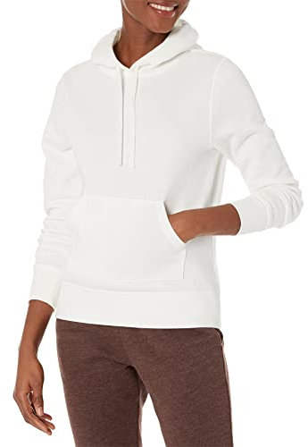 Amazon Essentials Felpa con Cappuccio in Pile vestibilità Regular (Taglie Forti Disponibili) Donna, Bianco, L