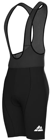 DANISH ENDURANCE Salopette da Ciclismo, Fondello con Imbottitura 3D in Camoscio, Pettorina e Pantaloncini, Quick Dry, Uomo, Nero/Nero, S