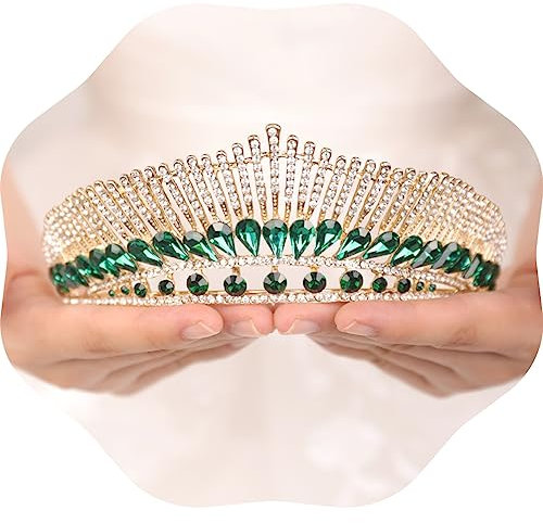 JWICOS Tiara Königin Krone für Frauen Braut Hochzeit Tiara und Krone für Bräute Kristall Prinzessin Tiara für Mädchen, Kristall Strass