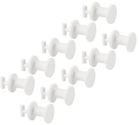 Ikea SKADIS Mini Kunststoff Push Haken (passend für SKADIS Steckbrett), weiß, 19 mm, 205.198.88 - 10 Stück