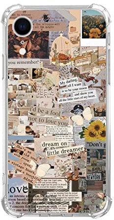 LopeyKirt Vintage Collage Aesthetic Case Compatible with iphone XR, Newspaper Quotes Case for Girl Women Men, Unique Soft TPU Bumper Case Cover