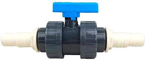 well2wellness® PVC Kugelhahn mit 2 x Innengewinde 1 1/2 plus 2 x Schlauchtülle weiß mit O-Ring 32-38mm