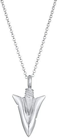 Kuzzoi Herren Halskette mit Pfeil Anhänger (25 mm), Herrenkette aus 925 Sterling Silber, Surferkette für den Mann, Kette Herren Silber Länge 60 cm