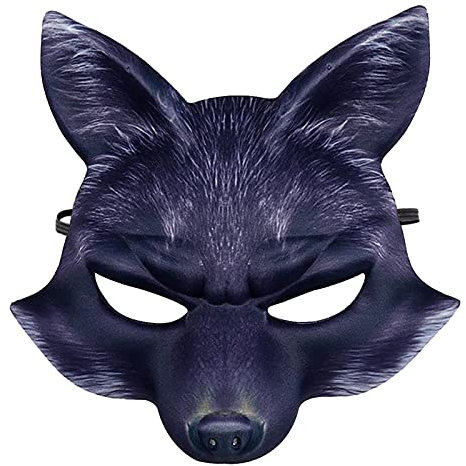 Stronrive Fuchs Maske Halloween Kostü Zubehör Venezianische Masken Halbem Gesicht Maske Cosplay Kostü Maske Für Maskenball Karneval Halloween Tier Maske Kopfbedeckung Für