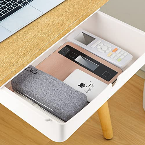 DBREAKS Tiroirs Sous Le Bureau, Blanc Tiroir Auto-Adhésif, Boîte de Rangement sous la Table, Sous organisateur de tiroir de bureau, Organisateur pour bureau, maison, école(33 * 23.5 * 8.5cm)