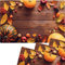 matches21 Bunte Tischsets Platzsets Motiv abwaschbar Herbstfrüchte Kürbisse Holzbrett braun orange 4er 43,5x28,5 cm