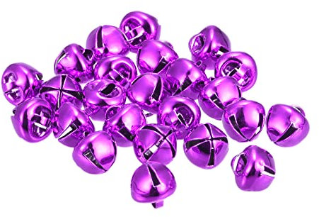 sourcing map 24Stk 5/16(8mm) Glöckchen Kleine Klingeln für Handwerk DIY Weihnachten Urlaub Dekoration Musikalische Party Haus Festival Hochzeit Lila