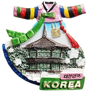 Korea 3D Hanbok Kühlschrankmagnet, Souvenir, Geschenk, Kunstharz, handgefertigt, korea, Kühlschrankmagnet, Heim- und Küchendekoration, Kollektion