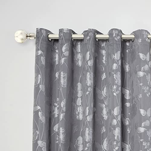 Emma Barclay Extendable Curtain Pole With Finials Brackets & Fittings Sets 16-19mm in Brushed Silver Metal Curtain Poles For Eyelet Curtains Rod - Ball Collection 1.6m - 3m Brushed Silver