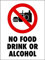 Warnschild Kein Essen, Trinken Oder Alkohol Personalisierte Verbotsschild Retro Blechschild 20X30Cm, Sicherheitsmarkierung