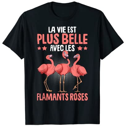 Flamant Rose Femme Fille Enfant T-Shirt