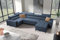 All4All Ecksofa mit Schlaffunktion Gonti IV Mini 337x201 cm - Schlafsofa mit Bettkasten - Sofa in U-Form - Wohnlandschaft XXL Sofa - Eckcouch Groß - Seite Rechts - Dunkelblau - Gewebe - Modern 26