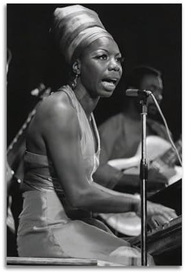 TeDe Berühmte Sängerin Nina Simone Dekoratives Gemälde Druck Leinwand Wandkunst Wohnzimmer Schlafzimmer Poster Gemälde 20 x 30 cm Unrahmen-Stil-2