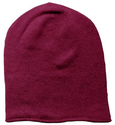 Mississhop 381 Feinstrick Kaschmir-Gemisch Beanie Mütze Slouch/XXL Schal/Handschuhe Bordeaux Einheitsgroesse Muetze