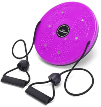 Tragbare Drehplatte zum Abnehmen der Taille Wackelbrett für zu Hause mit 8 Magneten - Abnehmwunder für Büro und Zuhause, 3D-Massageseil Ziehen Magnetische Therapie Twisting Disc Lila 25 * 2.8cm