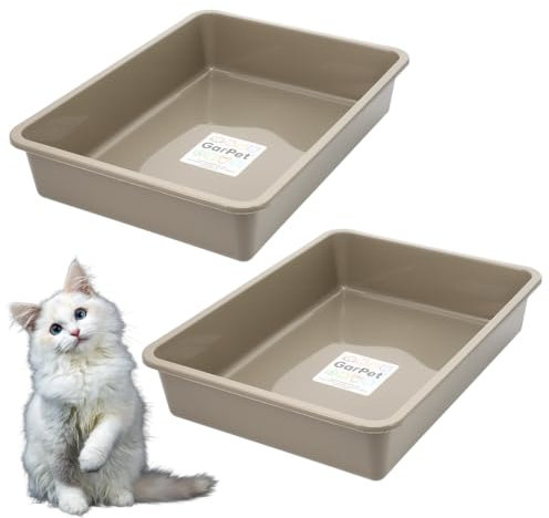 2X Katzenklo Katzentoilette offen ohne Deckel Katzen Schalentoilette Klo Toilette Zubehör Doppelpack Sparpaket