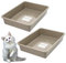 2X Katzenklo Katzentoilette offen ohne Deckel Katzen Schalentoilette Klo Toilette Zubehör Doppelpack Sparpaket