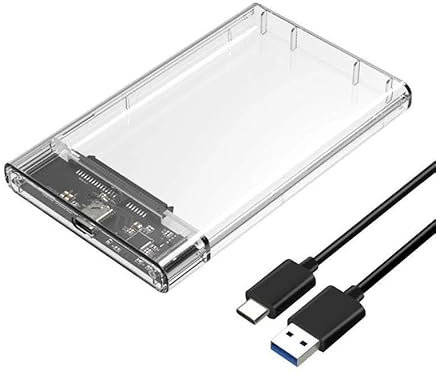 (10Gbps) Hard Drive Enclosure USB 3.1 Gen 2 Caddy for 2.5 Inch SATA III SSD HDD - USB-C to USB-C and USB-C to USB-A Cables Incl.